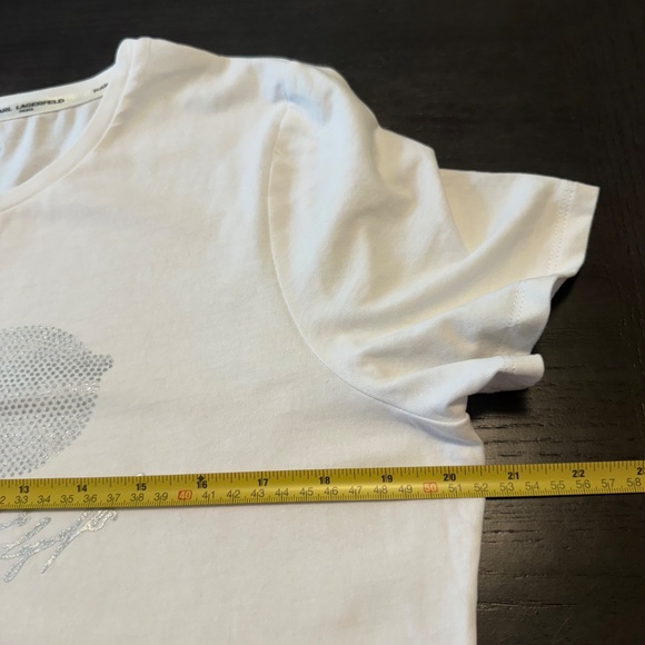 Karl Lagerfeld Women’s Short Sleeve Sunglasses Print White T- Shirt Size M - Picture 4 of 7